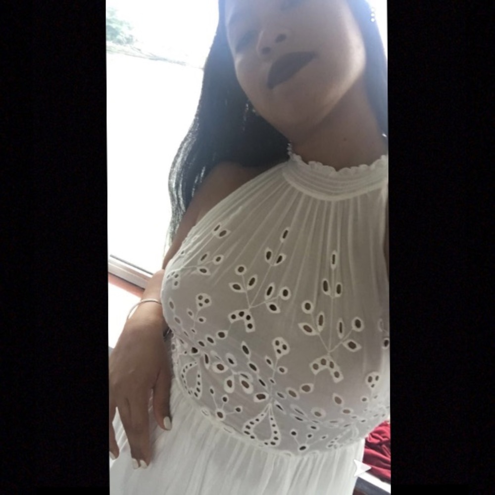 White Sundress with Flower detail cutouts